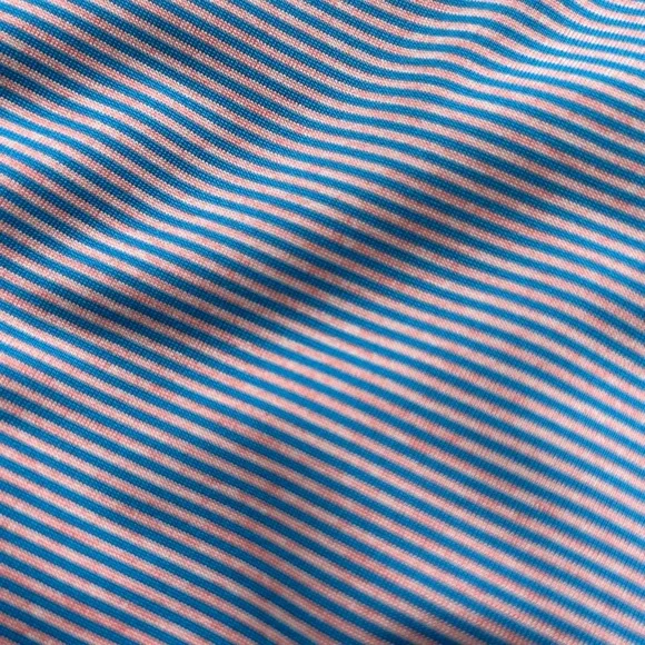 johnnie-O Blue Striped Polo Shirt Classic Design - Picture 5 of 5